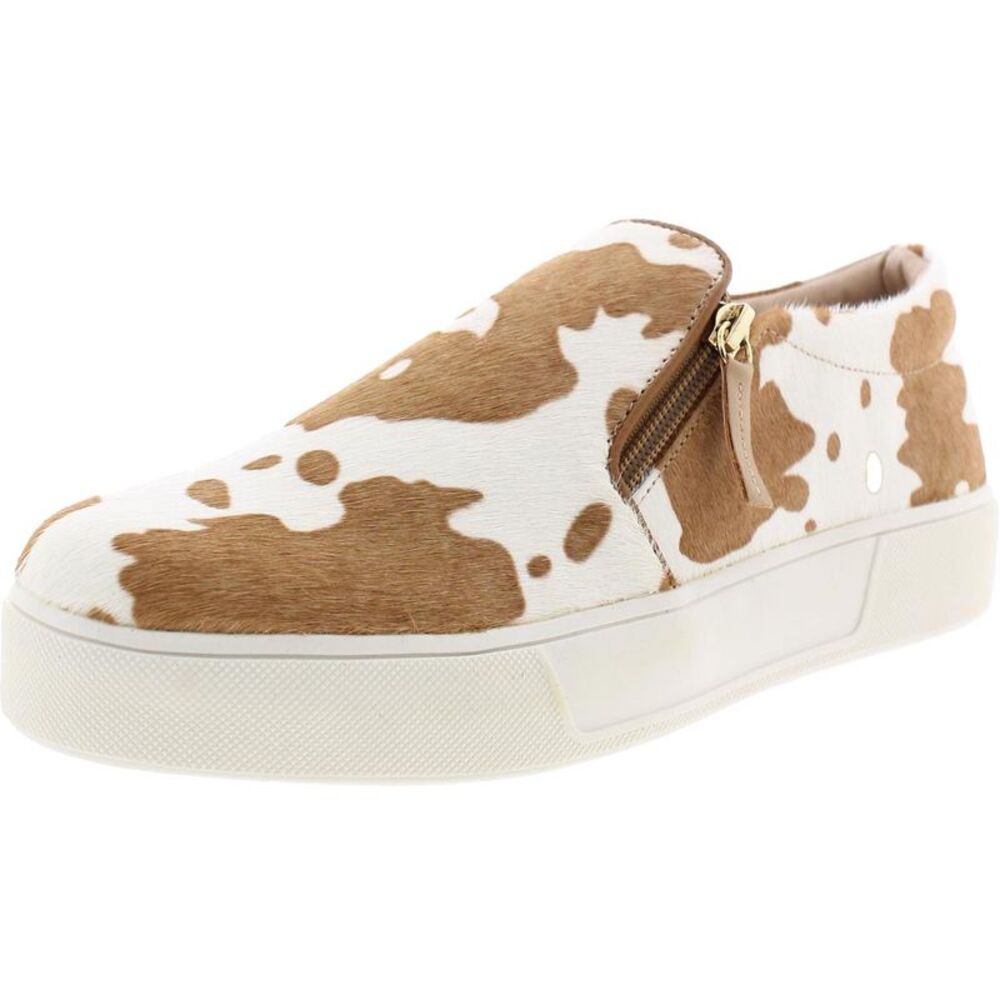Very Volatile Los Angeles Tan/White Cow Print Calf Hair Sneakers